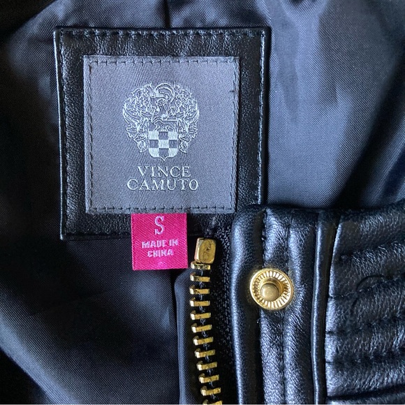 Vince Camuto black leather jacket - Picture 2 of 4